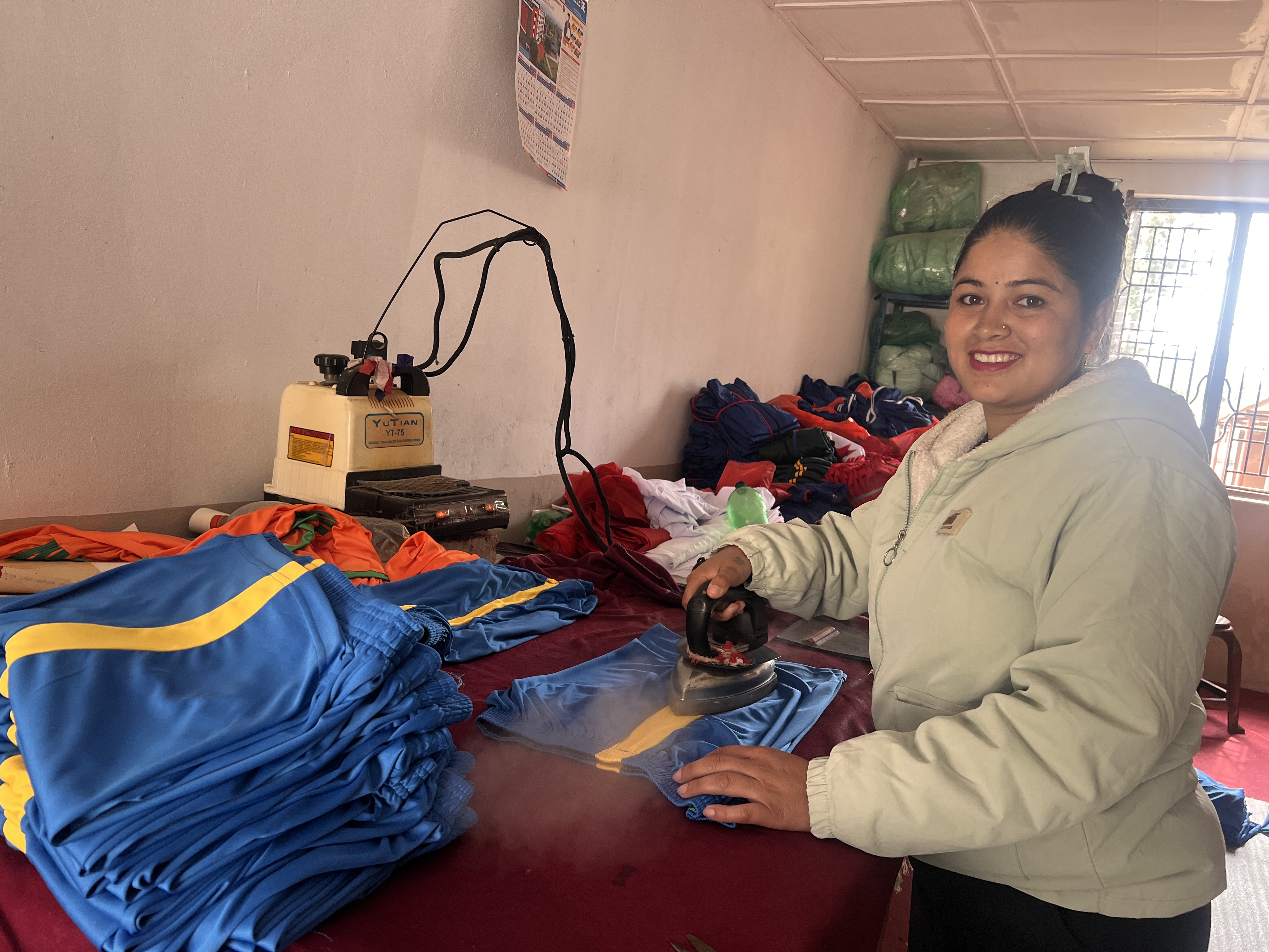 Entrepreneur Parmila Kumari Thapa is currently working in the garment industry in Birendranagar, Surkhet, after successfully completing skill training through the Skill Up project.
