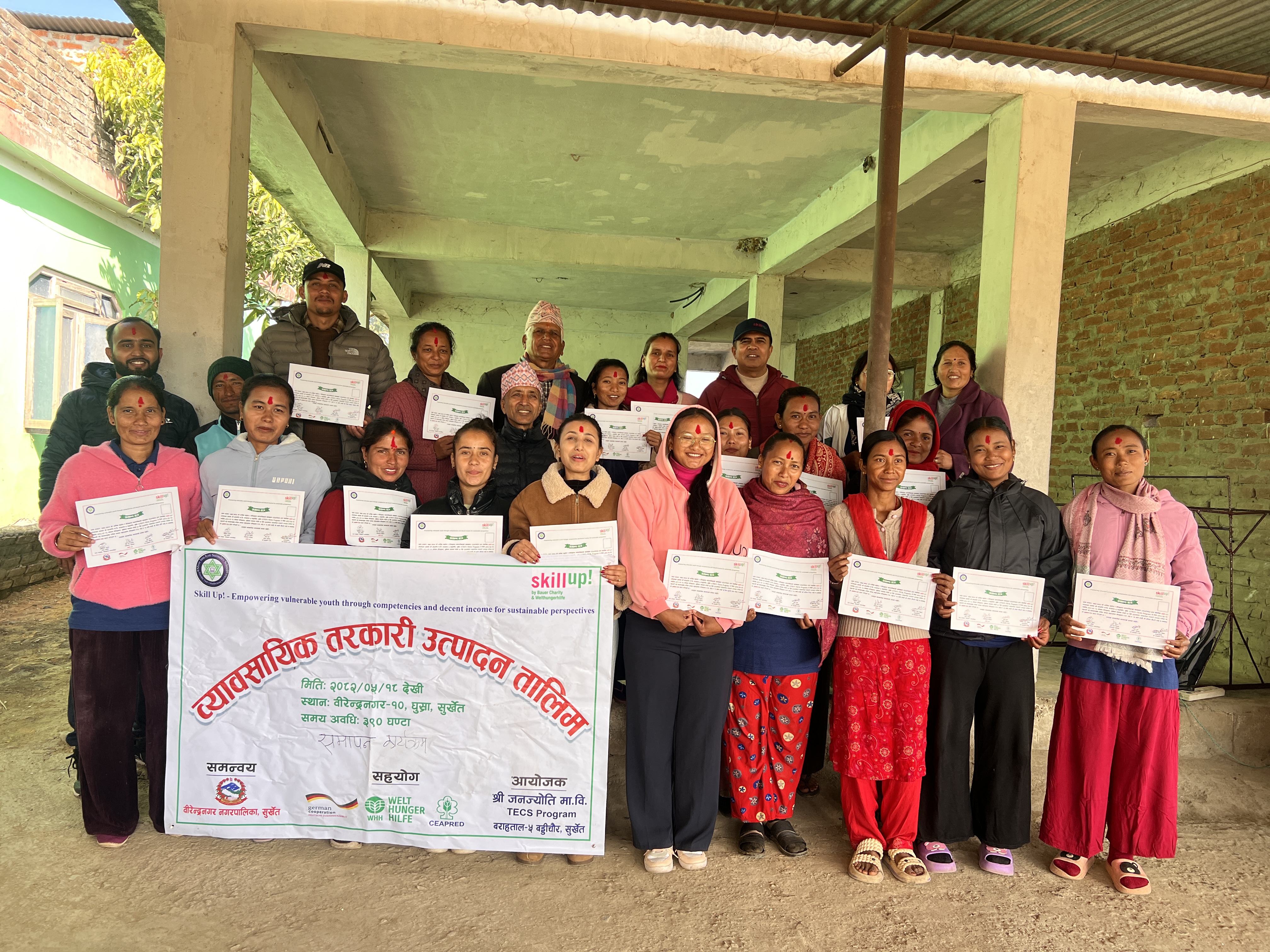 Graduation Day of Skill up Commercial Vegetable farming participants at Birendrangar-10, Surkhet