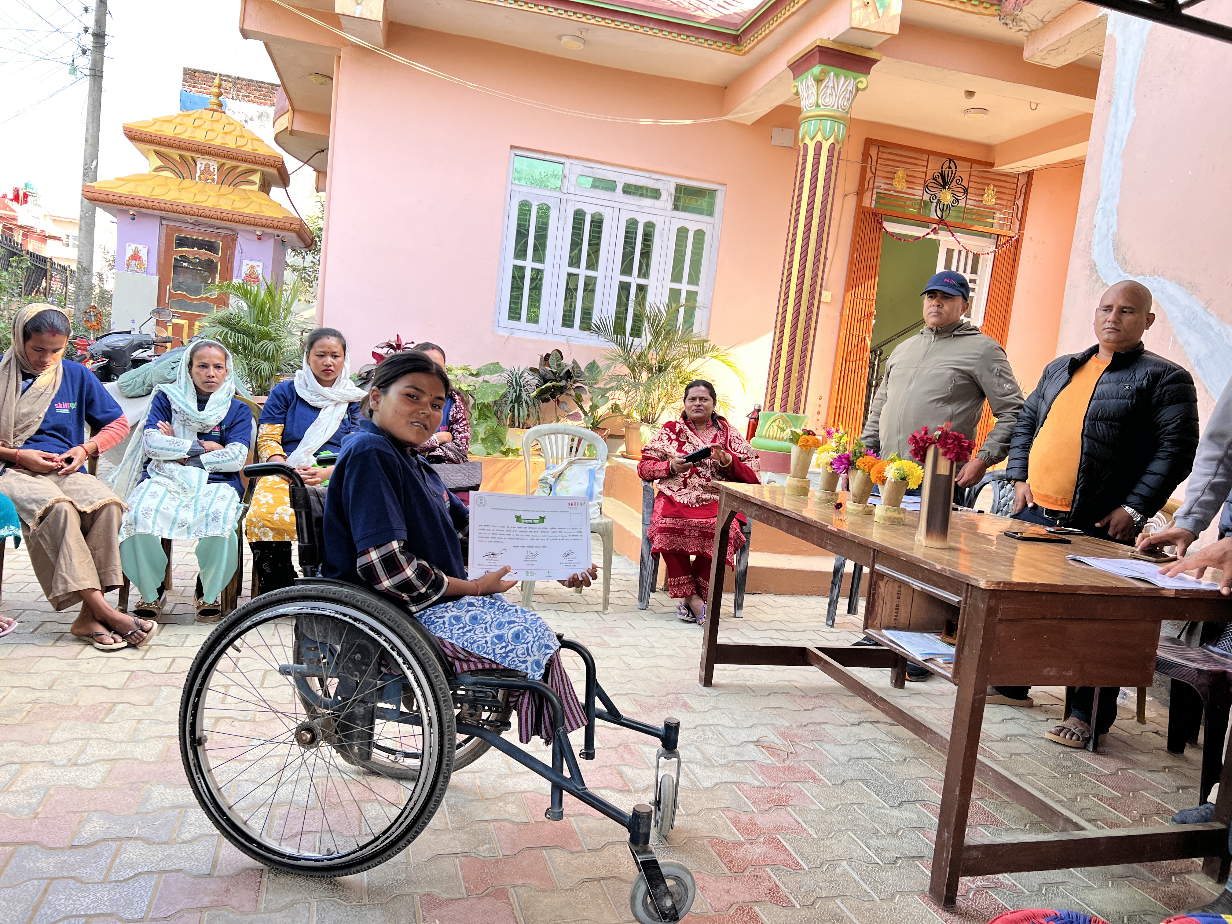 PWD, participant taking Graduation Certificate of Bamboo Craft Preparation Training at Birendrangar, Surkhet, Nov 2025, Pic Archana