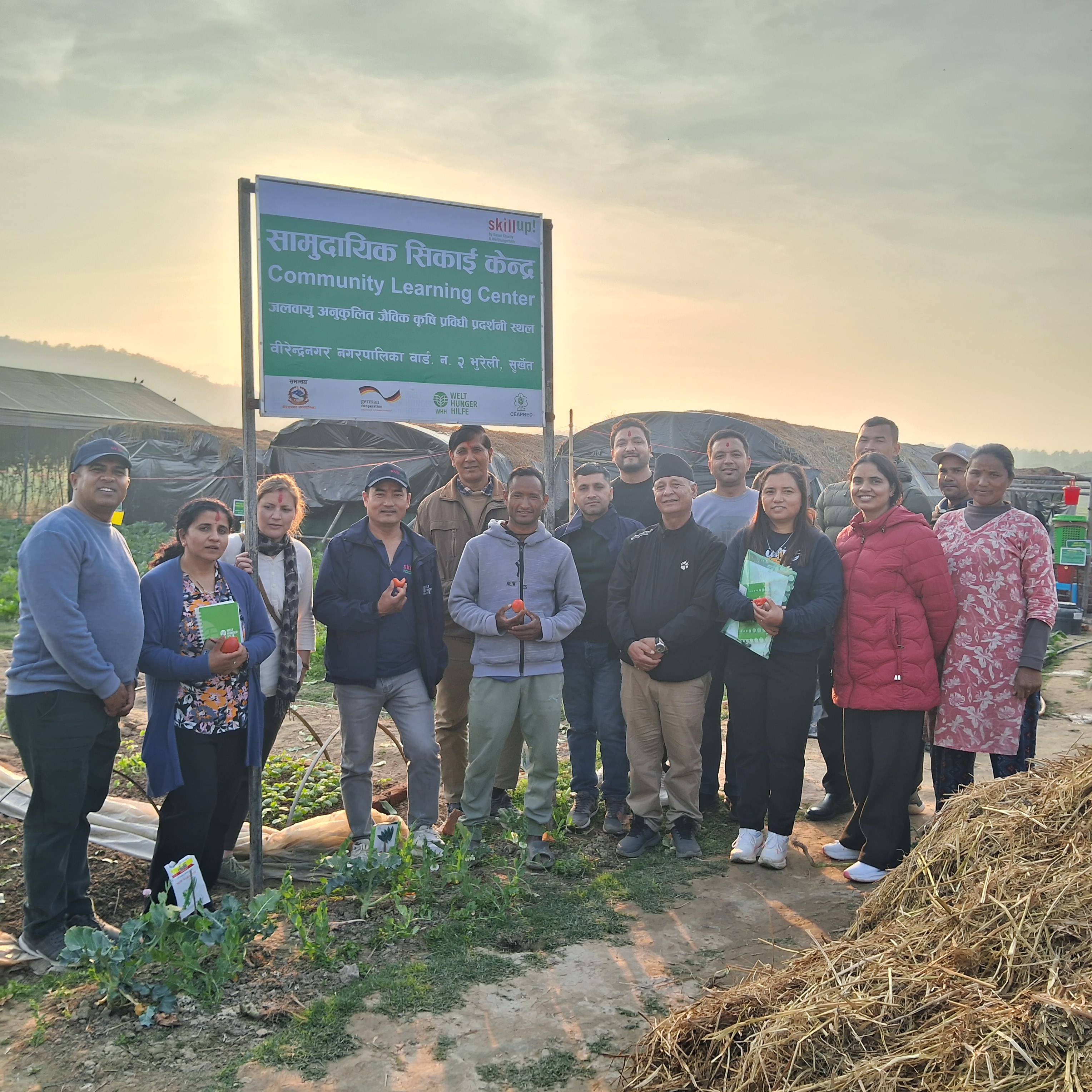 Skill up, CEAPRED and WHH team visiting the climate smart learning center at Birendrangar 2, Surkhet