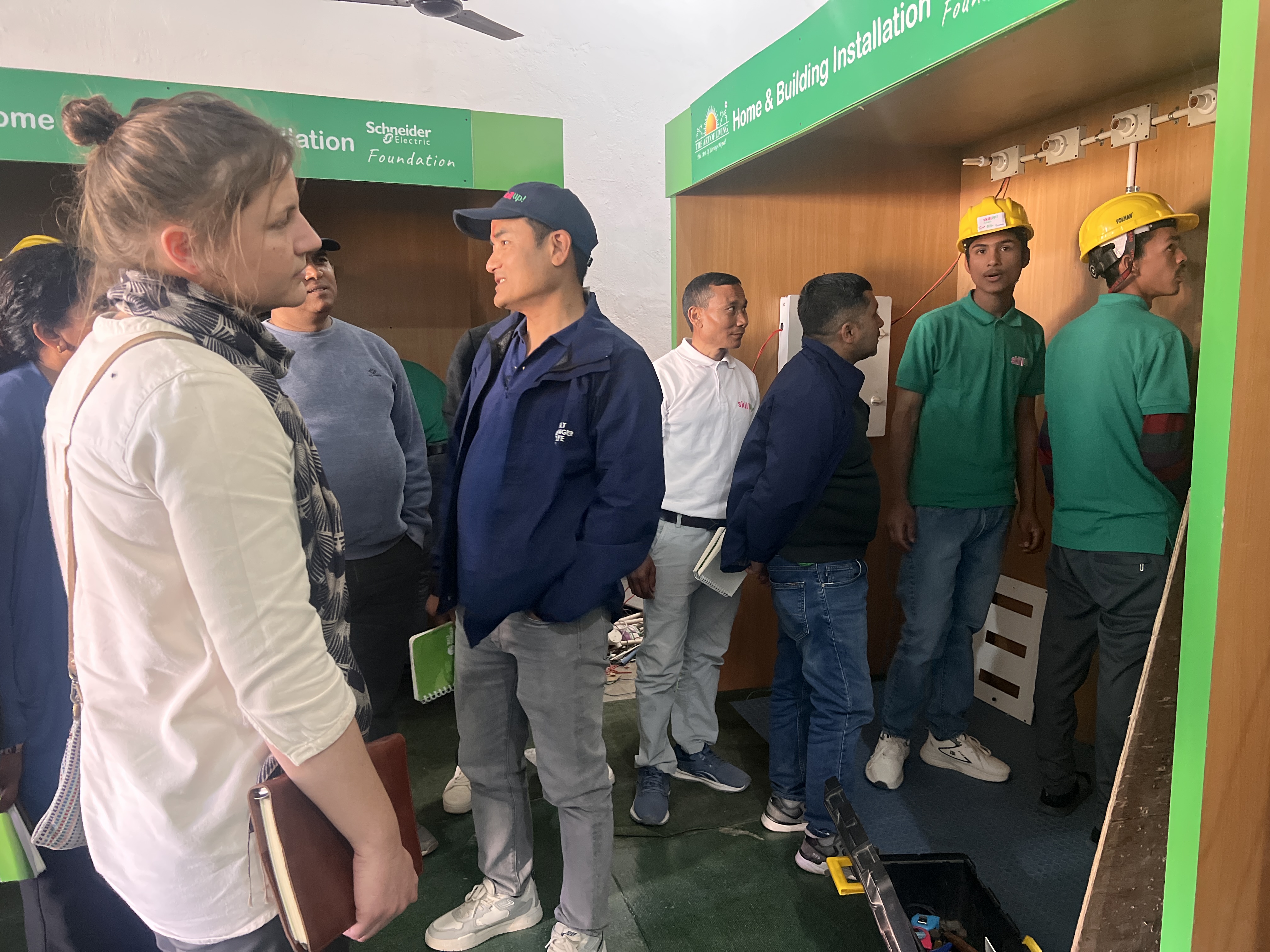 Skill up team observing the ongoing electrician training at Birendrangar, 9 Surkhet Pic Archana