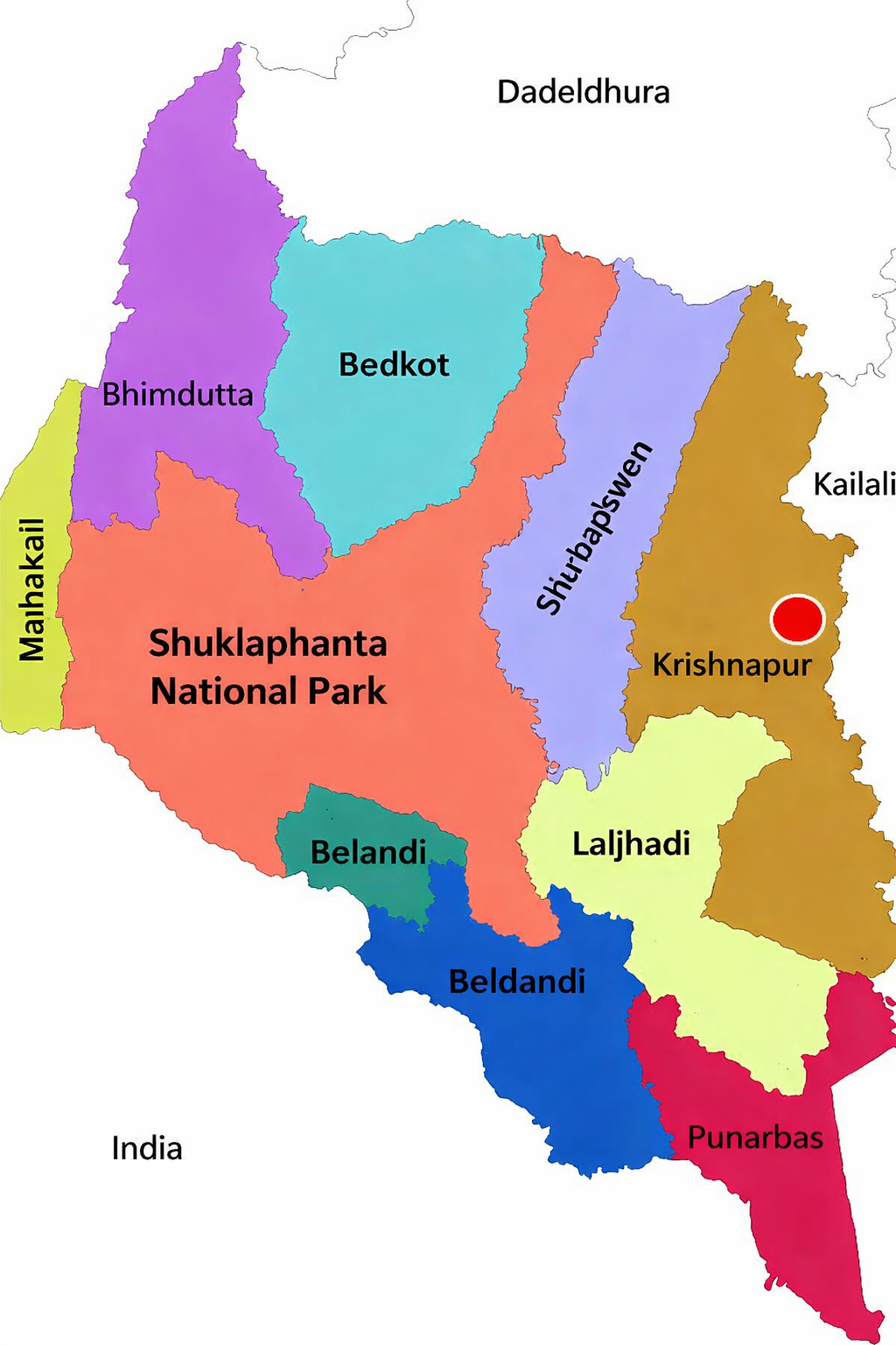 Map of Kanchanpur District